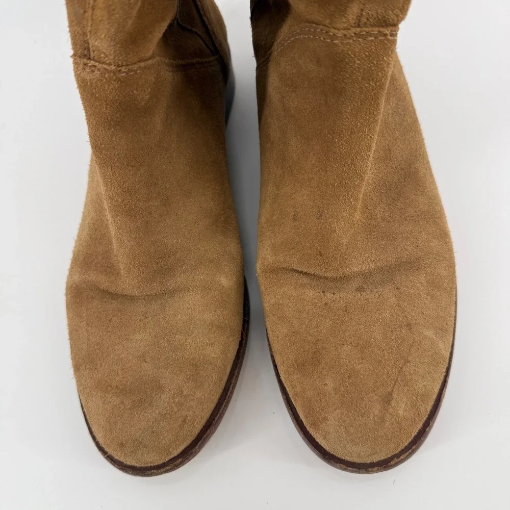 Gianni Bini Love It Knee Length Suede Boots Womens 8 M Brown Flat Pull On Casual